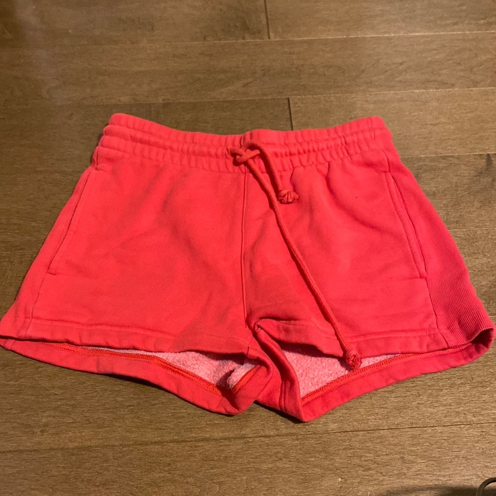 TNA cozy fleece red sweat shorts